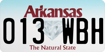 AR license plate 013WBH