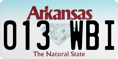 AR license plate 013WBI