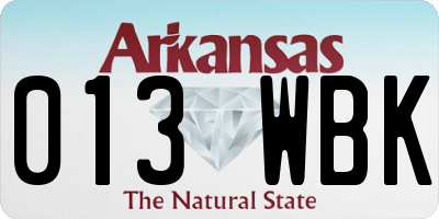 AR license plate 013WBK