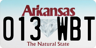 AR license plate 013WBT