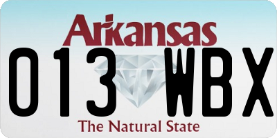 AR license plate 013WBX