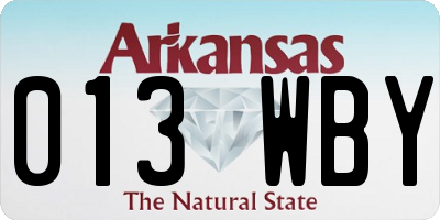 AR license plate 013WBY