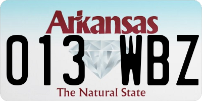 AR license plate 013WBZ