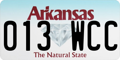 AR license plate 013WCC