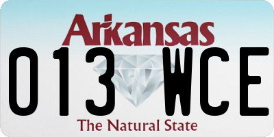 AR license plate 013WCE