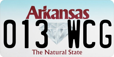 AR license plate 013WCG