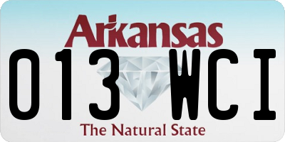 AR license plate 013WCI