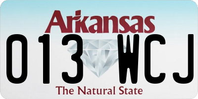 AR license plate 013WCJ