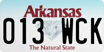 AR license plate 013WCK