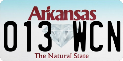 AR license plate 013WCN