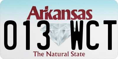 AR license plate 013WCT