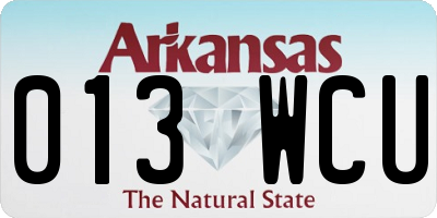 AR license plate 013WCU