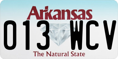 AR license plate 013WCV