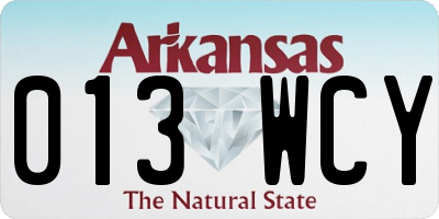 AR license plate 013WCY