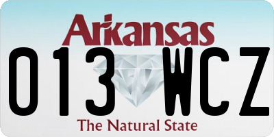 AR license plate 013WCZ