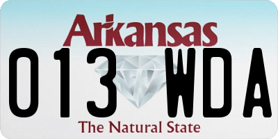 AR license plate 013WDA