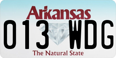 AR license plate 013WDG