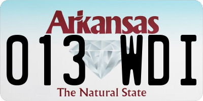 AR license plate 013WDI