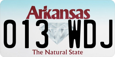 AR license plate 013WDJ