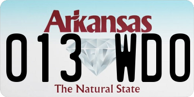 AR license plate 013WDO