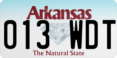 AR license plate 013WDT
