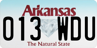 AR license plate 013WDU