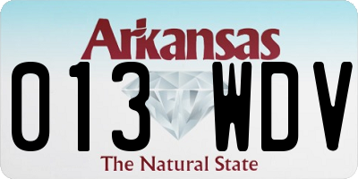 AR license plate 013WDV