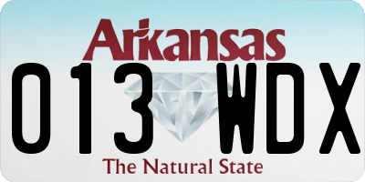 AR license plate 013WDX
