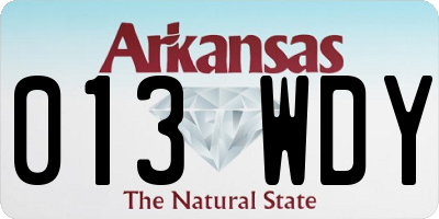 AR license plate 013WDY