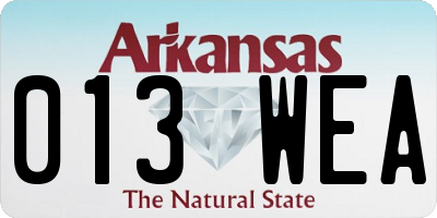 AR license plate 013WEA