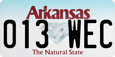 AR license plate 013WEC