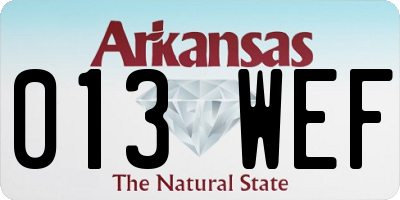 AR license plate 013WEF