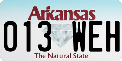 AR license plate 013WEH