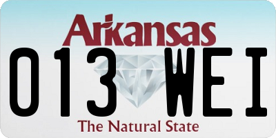 AR license plate 013WEI