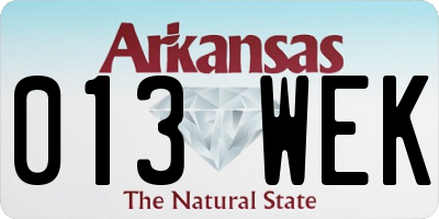 AR license plate 013WEK