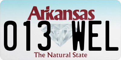 AR license plate 013WEL