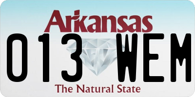 AR license plate 013WEM