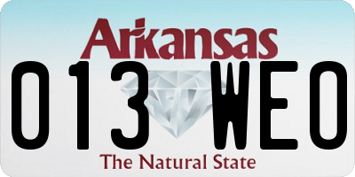 AR license plate 013WEO