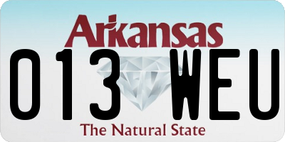 AR license plate 013WEU