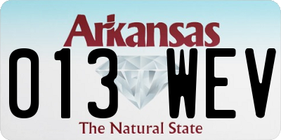 AR license plate 013WEV