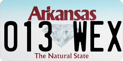 AR license plate 013WEX