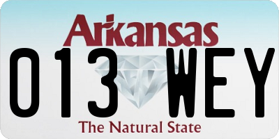 AR license plate 013WEY