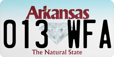 AR license plate 013WFA