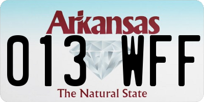AR license plate 013WFF