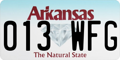 AR license plate 013WFG