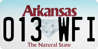 AR license plate 013WFI