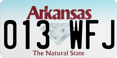 AR license plate 013WFJ