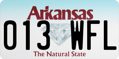 AR license plate 013WFL