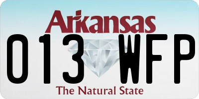 AR license plate 013WFP