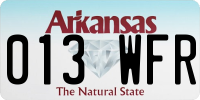 AR license plate 013WFR